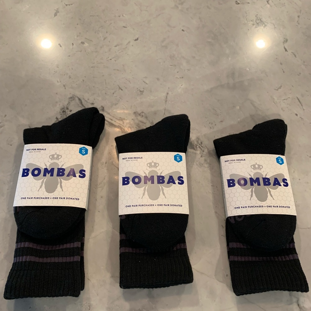 Bombas Black Ribbed Casual Socks